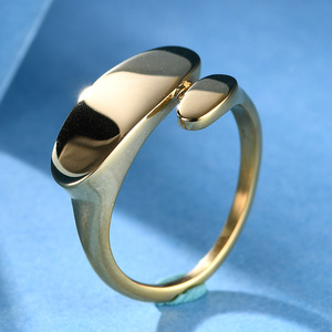 Geometric Gold Open <b>Ring</b> 8Mm Smooth Simple Design For Women Gift Jewelry - Product Image 3