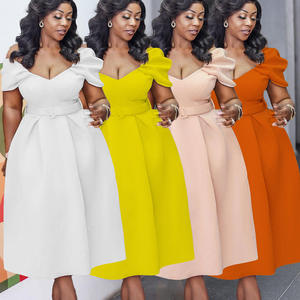 <span class=keywords><strong>Robe</strong></span> de <span class=keywords><strong>Cocktail</strong></span> <span class=keywords><strong>taille</strong></span> haute, tenue de soirée élégante pour dames, style européen et américain, printemps été - Product Image 1