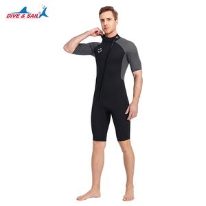 <span class=keywords><strong>Combinaison</strong></span> de plongée pour <span class=keywords><strong>homme</strong></span> à manches courtes en néoprène de haute qualité de 3 mm avec fermeture éclair sur le devant et imprimé - Product Image 3