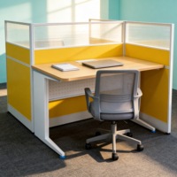 Rangka Meja Kantor Minimalis Modern untuk 2 Orang, Kaki Baja yang Dapat Disesuaikan Ketinggiannya, Dilengkapi Grommet Manajemen Kabel Terintegrasi