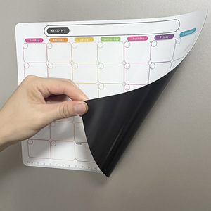 Calendario planificador semanal mensual personalizado al por mayor, tablero de mensajes, pizarra blanca magnética para refrigerador hecha de material PET - Product Image 2