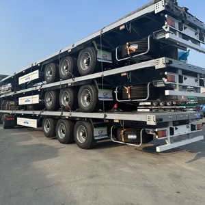 PVC özelleştirilmiş renk 40Ft perde yan yarı römork ile 3 akslar 60 ton kamyon römork satılık
