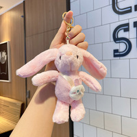 Peluche personnalisée lapin aux longues oreilles, figurine mignonne mini lapin, ornement, poupée, porte-clés pour sac à dos, cadeau de fête