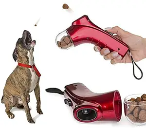 Dog Treat Launcher Hand Held Gun Catapult Ejecting Gun Auto Pets Food Thrower Interactive Fun Snacks Feeder for Dog&Cat