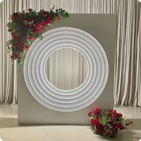 Support de toile de fond de mariage LED rond moderne, arche lumineuse géométrique circulaire pour la décoration de scène de mariage, accessoires pour événements et fêtes