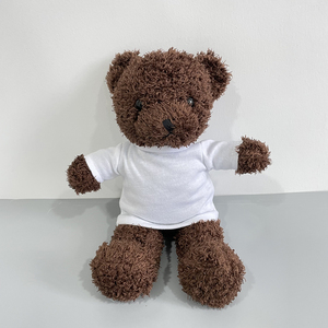 <strong>Wholesale</strong> <strong>Sublimation</strong> <strong>Teddy</strong> <strong>Bear</strong> 30cm Stuffed Animal with White Blank <strong>T</strong> <strong>Shirt</strong> for Plush Toy for DIY Printing - Product Image 3