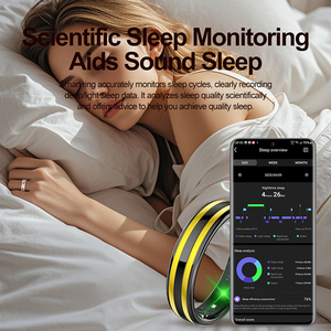 Nouvelle bague connectée HR02, tracker de santé, surveillance du <span class=keywords><strong>sommeil</strong></span>, étanche IP68, acier inoxydable, contrôle gestuel, pour femmes et hommes - Product Image 2