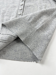 Cardigan corto in lana Merino lavorato a <span class=keywords><strong>maglia</strong></span> grigio anni 120 con bottoni da <span class=keywords><strong>donna</strong></span> a vita alta maglione corto ampio lavorato a <span class=keywords><strong>maglia</strong></span> da <span class=keywords><strong>donna</strong></span> - Product Image 4