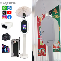 Machine de photomaton iPad à prix d'usine, facile à assembler, avec angle de caméra réglable et flight case, idéale pour les entreprises de location
