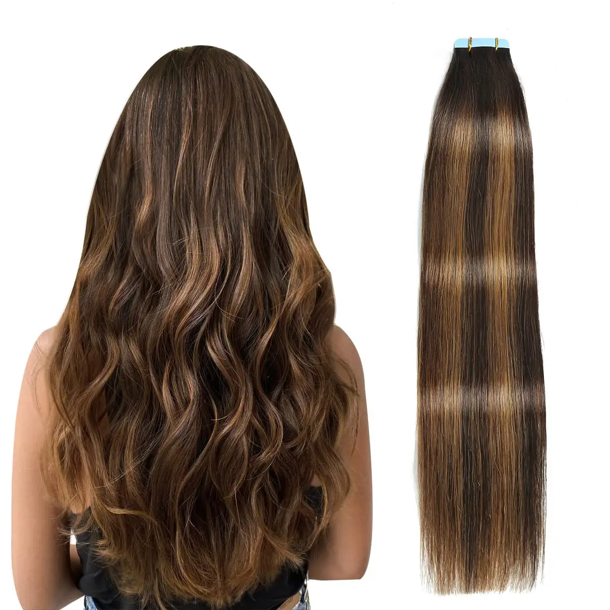 100% human hair extensions remy cuticle tape in hair extensions Sillky straight No any split ends tape weft hair extensions