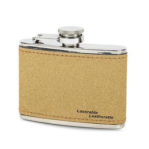 Mini bouteille d'<span class=keywords><strong>alcool</strong></span> en similicuir acier inoxydable, personnalisée, cadeau pour garçons d'honneur, en cuir Pu gravé au Laser, flacon de voyage 4oz - Product Image 6