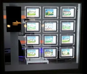 Led aydınlatmalı paneller emlak led pencere ekran emlak ajan pazarlama ışık kutusu ekranı