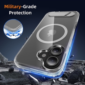 <span class=keywords><strong>Coque</strong></span> de téléphone magnétique transparente pour <span class=keywords><strong>iPhone</strong></span> 18 Pro Max, <span class=keywords><strong>iPhone</strong></span> 17 Pro, <span class=keywords><strong>iPhone</strong></span> 16 Pro – Support horizontal et vertical, antichoc, compatible avec le support de voiture - Product Image 1
