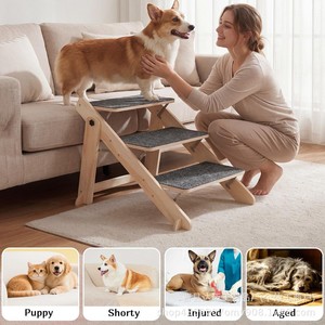 Rampe pliable en bois pour animaux de compagnie, pour canapé-lit, petits chats, échelle d'escalade multi-niveaux avec surface antidérapante - Product Image 5