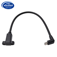 USB 3.1 Typ-C Einbaukabel 4K 60Hz 3A 60W Rechtwinkliges Typ-C Stecker auf Buchse Verlängerungskabel für Eingebettete Geräte
