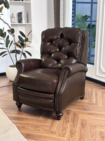 Amerikanischer Einzelsessel Designer-Armsessel Funktionaler Casual Relaxsessel Tiger-Design Mittelalter-Stil Braun für Wohnzimmer