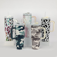 Tasse à café personnalisée à double paroi en acier inoxydable gobelet de sublimation de 40 oz avec poignée