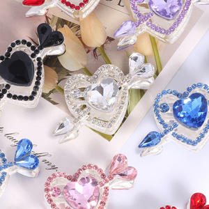 2025 nouveauté 3D alliage strass une flèche Piercing à travers le coeur perle bricolage téléphone portable porte-clés collier accessoires - Product Image 2