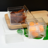 Contenant Carré Transparent en Plastique PET pour Desserts Tiramisu, Biscuits, Pâtisseries, Aliments et Fruits Secs avec Couvercle