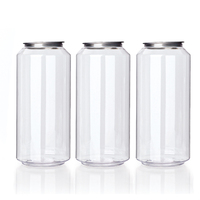 Direct Usine en Stock, Bouteille Transparente en PET 250ml 330ml avec Couvercle en Aluminium Facile à Ouvrir pour Boissons, Support Machine de Scellage