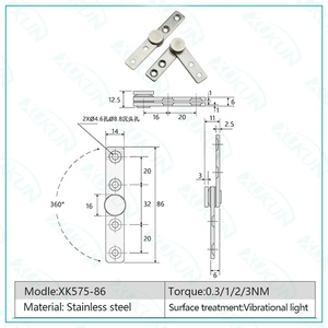 Xk575 thép không gỉ giảm xóc 360 độ mô-men xoắn bản lề tùy ý dừng xoay định vị van điều tiết bản lề cho thiết bị dụng cụ - Product Image 6