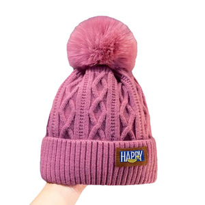 Winter Hat and Velvet Women's Warm Knit Hat Thickened Fashion Joker Face Small Double-layer Ear protection Wool Hat. - Product Image 5