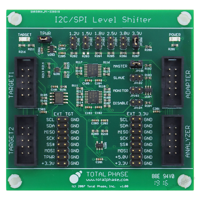 Total Phase TP240610 Level Shifter Board I2C SPI Level Shifter V3 MDIO Voltage Translator Development Board