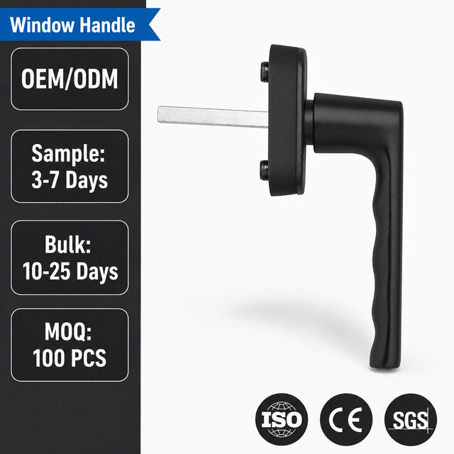 Black Zinc Aluminum Alloy Finger Grip Child Safety Lock Window Handle for Casement and Tilt Turn UPVC Aluminum Windows