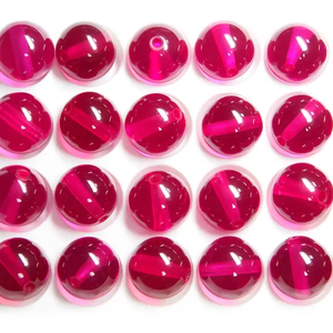 XY Gems Schöne Qualität Synthetischer roter Korund Perforierte Rubin kugel Preis von Rubin perlen Edelstein 5 #5mm - Product Image 2