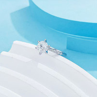 Bague de fiançailles de luxe léger et tendance, à tige droite, 6 griffes, grand éclat, en Pt950, pour femme, avec diamant de laboratoire