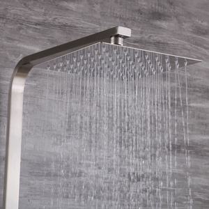Robinet monocommande ZEPENG en acier inoxydable 304 brossé, douchette carrée murale, barre coulissante portable, douche chaude et froide - Product Image 3