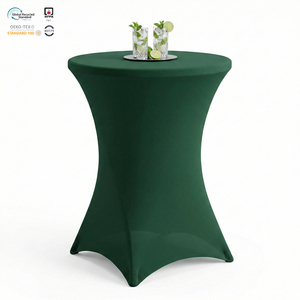 Housse de table ajustée extensible personnalisable, moderne, bleu marine, en spandex, anti-huile et imperméable, pour événements - Product Image 1