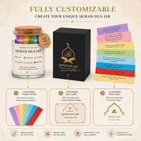 Pot à Dua personnalisé avec 99 versets du Coran en arabe et en anglais, affirmations coraniques inspirantes, décoration islamique, cadeaux du Ramadan