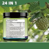 OEM 24 en 1 Capsules de Graviola Soursop avec Shilajit, Sea Moss, Lions Mane, Curcuma, Ashwagandha, Vegan, Gingembre, Miel de Manuka
