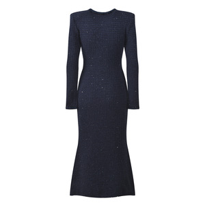 <span class=keywords><strong>Abito</strong></span> <span class=keywords><strong>Lungo</strong></span> Autunno Inverno 2025 Stile Sofisticato Elegante e alla Moda con Scollo Rotondo Maniche Lunghe Doppio Petto e Vestibilità Aderente - Product Image 2