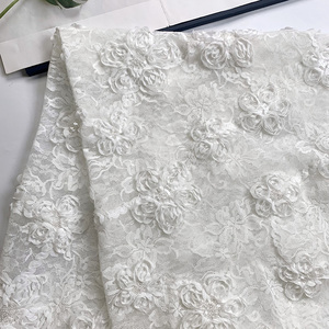 Tissu en dentelle jacquard brodé de paillettes en polyester de luxe, ruban français, pour appliques de sacs, robes <span class=keywords><strong>d</strong></span>'enfants et robes de mariée - Vente en gros - Product Image 3