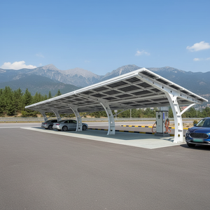 Abri solaire photovoltaïque robuste en aluminium coupe-vent pour voiture, auvent de stationnement domestique, abri de production d'énergie solaire - Product Image 4