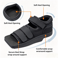 Chaussure post-opératoire à bout carré personnalisée ODM OEM, approuvée CE ISO, avec semelle compensée de décharge du talon, sangles en maille respirante, pour épine calcanéenne
