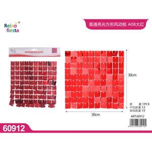 30cm Square Shiny Red <b>Sequin</b> <b>Panel</b> for Party <b>Wall</b> Decorations - Product Image 1