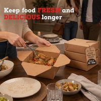 Boîte alimentaire en papier kraft SIHENY de qualité alimentaire pour la livraison de repas à emporter, salades, frites, pâtisseries, pour restaurants