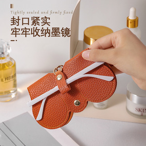Estuche para gafas de sol y anteojos, funda portátil de cuero resistente a los arañazos con forma de mariposa - Product Image 4