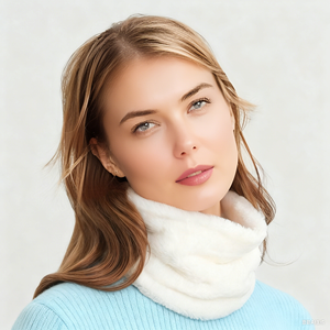 Écharpe en Fausse <span class=keywords><strong>Fourrure</strong></span> de Lapin Épais Anneau en Peluche Echarpe Chaude <span class=keywords><strong>Snood</strong></span> Cou Echarpes Outdoor Ski Face Mask Muffler - Product Image 1