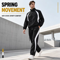 Ensemble de survêtement décontracté 2 pièces coupe-vent personnalisé pour homme – Veste et pantalon droit ample en polyester de haute qualité pour le sport et le streetwear