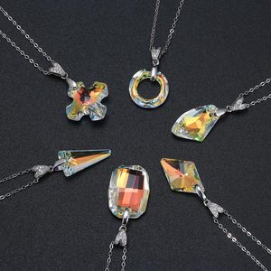 <span class=keywords><strong>Collana</strong></span> con Pendente RINNTIN SWN28 in Argento Sterling 925 con Cristallo Austriaco Naturale Sfaccettato Lucido a Forma Irregolare Galattica - Product Image 5