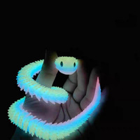 Figurine de Vipère Articulée Lumineuse Imprimée en 3D, Modèle de Serpent Réaliste en Plastique 60CM, Cadeau de Présentation