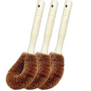 Brosse à vaisselle de cuisine en bois avec poils de coco, personnalisable, vente en gros, nouveau produit - Product Image 1