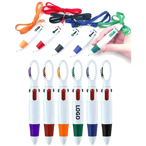 ปากกาของขวัญพลาสติกส่งเสริมการขายพร้อมสายคล้อง,ปากกาพลาสติกโฆษณาโลโก้ที่กำหนดเอง,ปากกาตัดหลากสี