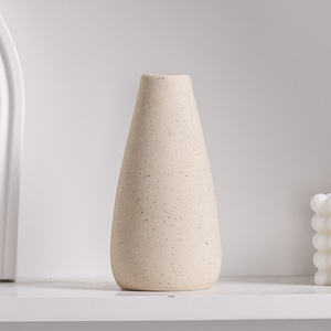 घरेलू शादी के लिए शैली न्यूनतम रचनात्मक फ्रॉस्टेड बेज सिरेमिक मिट्टी बरतन फूल - Product Image 2