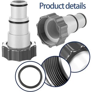 Kit d'adaptation de tuyau de rechange pour pompe de piscine hors sol Intex 1.2 1.5 1.8 en PVC, installation facile, avec colliers de serrage et joints toriques - Product Image 2