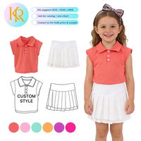 Ensemble sportif d'été pour bébé fille, haut polo sans manches, jupe de tennis, tenue de sport pour petite fille, ensemble de vêtements de golf pour enfants